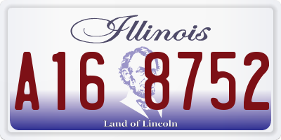 IL license plate A168752