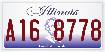 IL license plate A168778