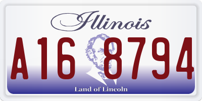 IL license plate A168794
