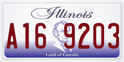 IL license plate A169203