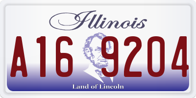 IL license plate A169204