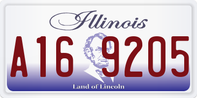 IL license plate A169205