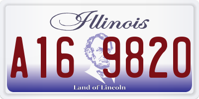 IL license plate A169820