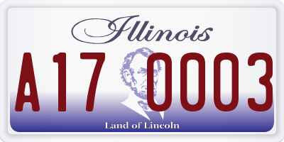 IL license plate A170003
