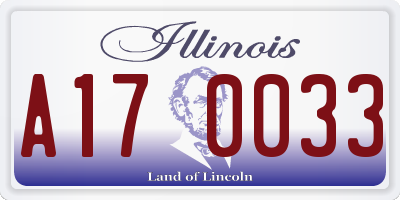 IL license plate A170033