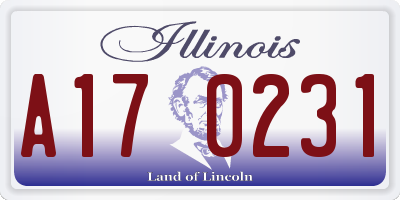 IL license plate A170231