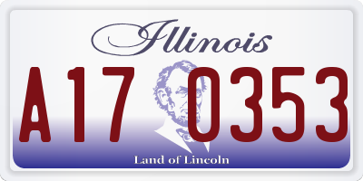 IL license plate A170353