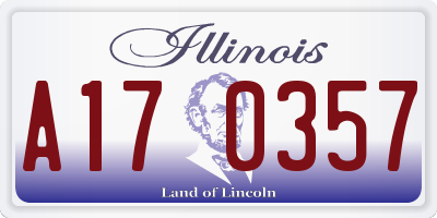 IL license plate A170357