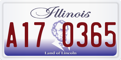 IL license plate A170365