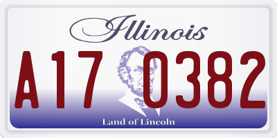 IL license plate A170382