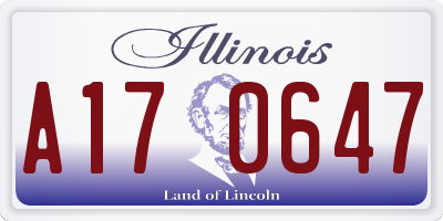 IL license plate A170647