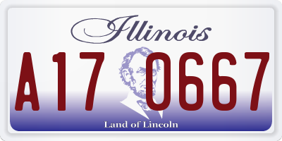 IL license plate A170667