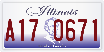 IL license plate A170671