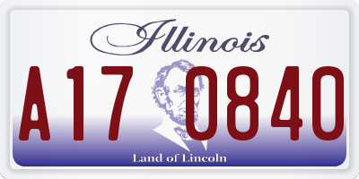 IL license plate A170840