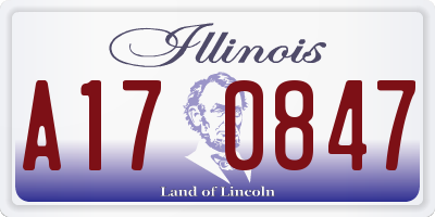IL license plate A170847
