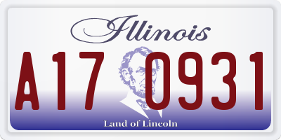 IL license plate A170931