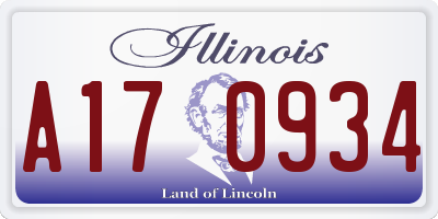 IL license plate A170934