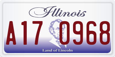IL license plate A170968