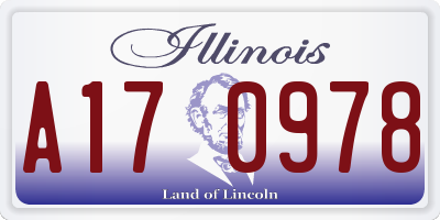 IL license plate A170978