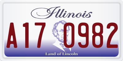 IL license plate A170982