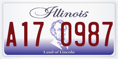 IL license plate A170987