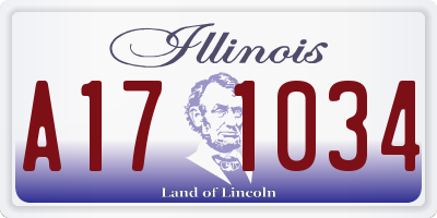 IL license plate A171034