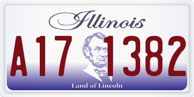 IL license plate A171382