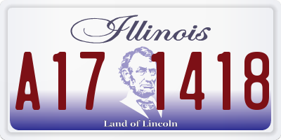 IL license plate A171418