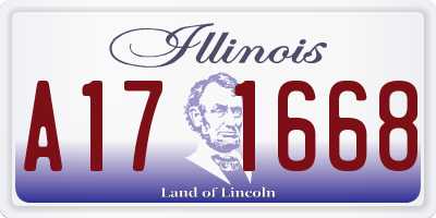 IL license plate A171668