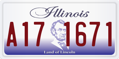 IL license plate A171671