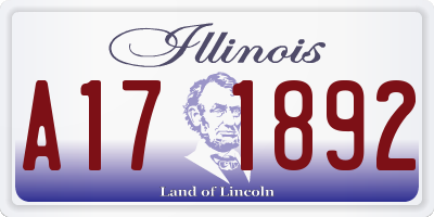 IL license plate A171892