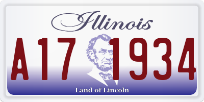IL license plate A171934