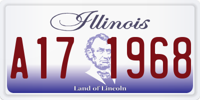 IL license plate A171968