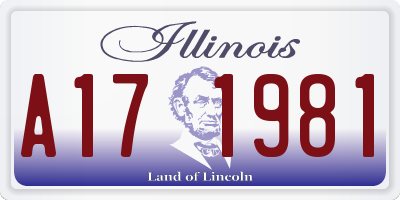IL license plate A171981