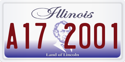 IL license plate A172001
