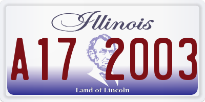 IL license plate A172003