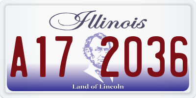 IL license plate A172036