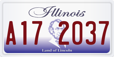 IL license plate A172037