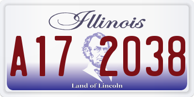 IL license plate A172038