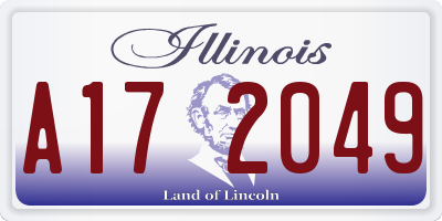 IL license plate A172049