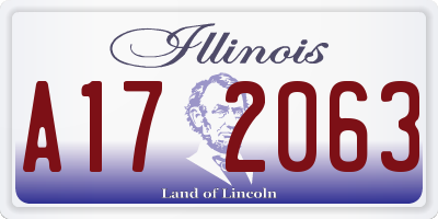 IL license plate A172063