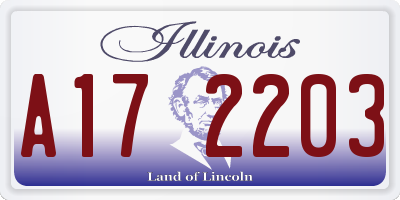IL license plate A172203