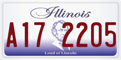 IL license plate A172205