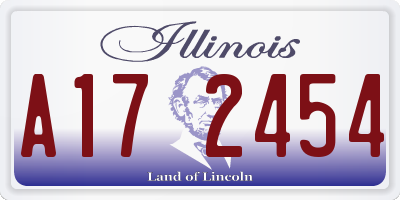 IL license plate A172454