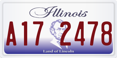 IL license plate A172478