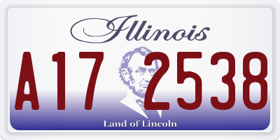 IL license plate A172538
