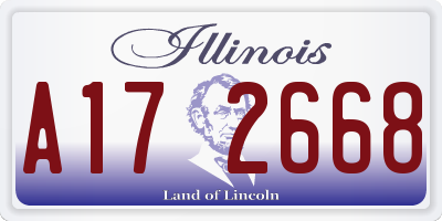 IL license plate A172668