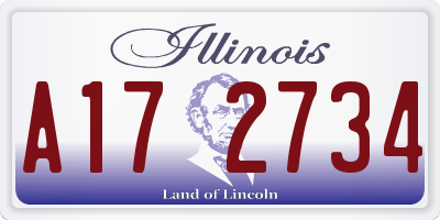 IL license plate A172734