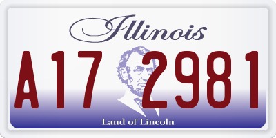 IL license plate A172981