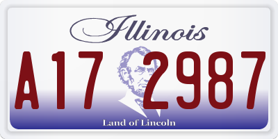 IL license plate A172987
